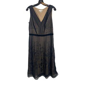 LOFT WOMEN'S BLACK MESH EMBELLISHED SLEEVELESS COCKTAIL DRESS SZ 10